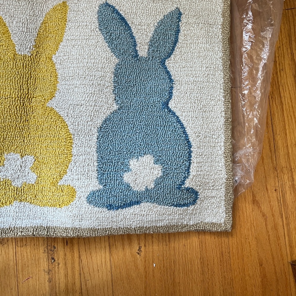 Easter Bunny Rug Runner - Pink, Yellow & Blue Bunny Design - Picture 7 of 15